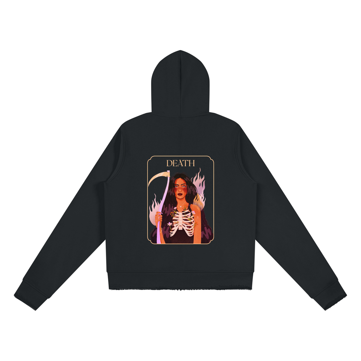 Lady Death Women’s Raw Edge Full Zip Hoodie | Brittany Keller Art x Storylines by Sav