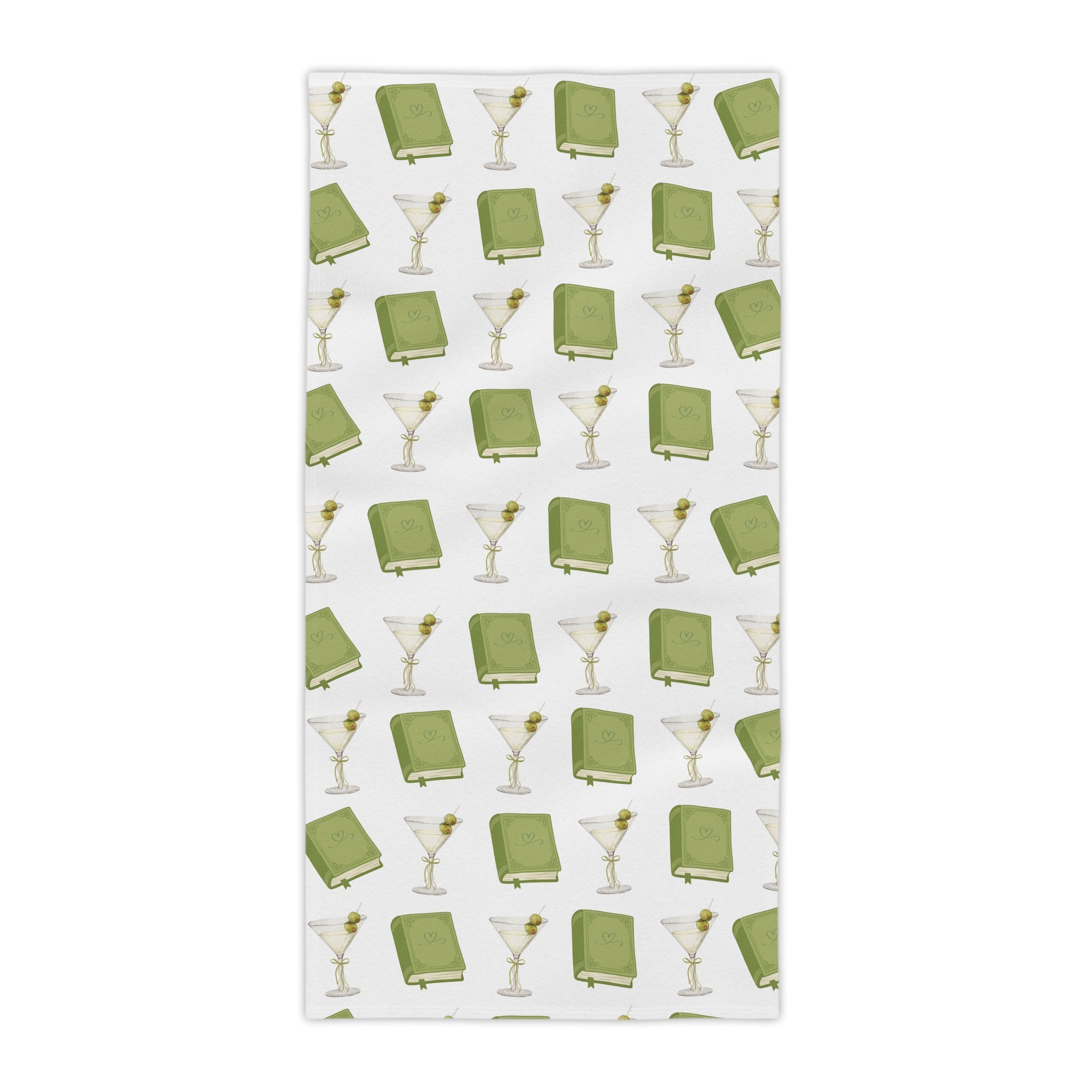 Dirty Martini & Books Beach Towel — Cocktail Lovers Summer Towel