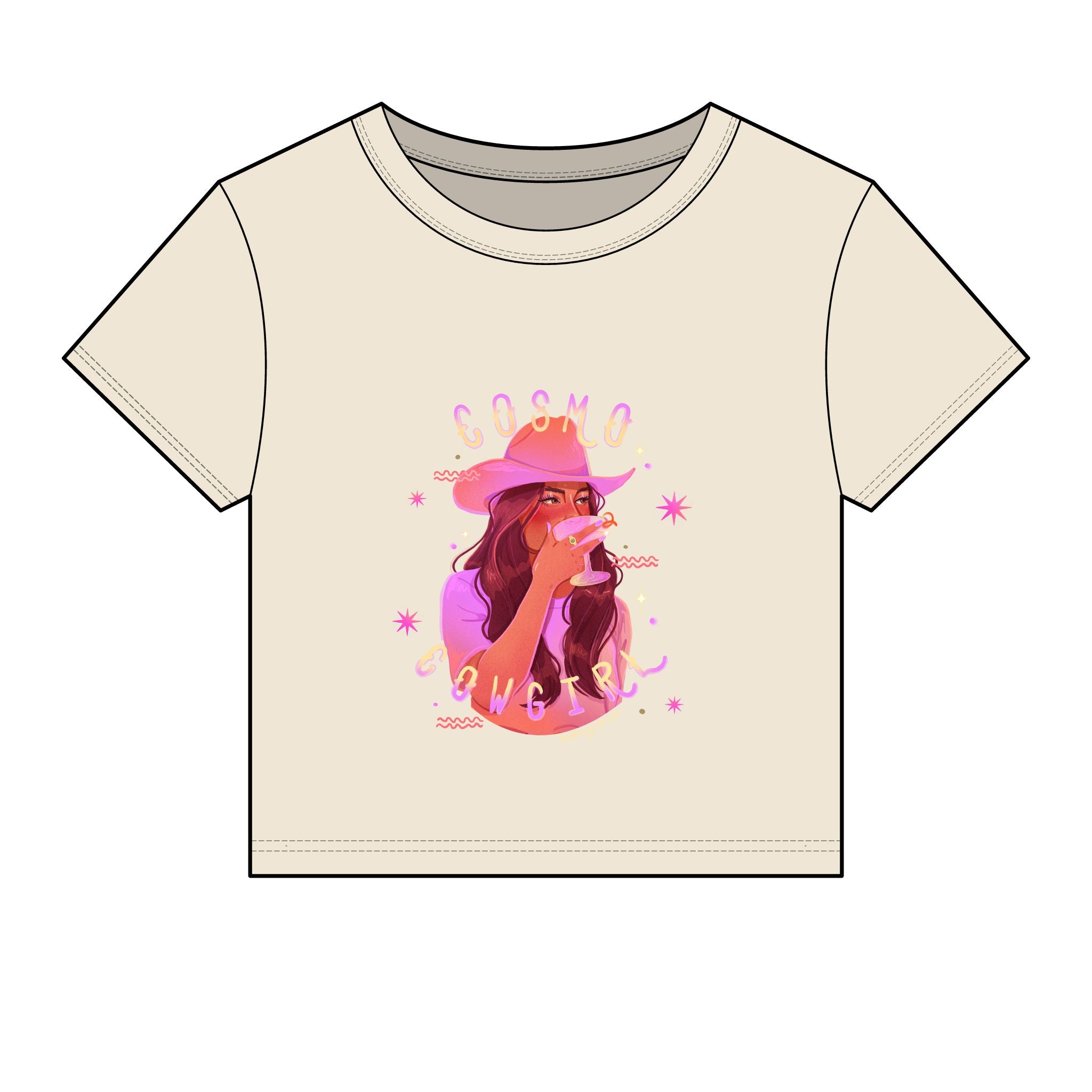 Cosmo Cowgirl Micro Rib Baby Tee