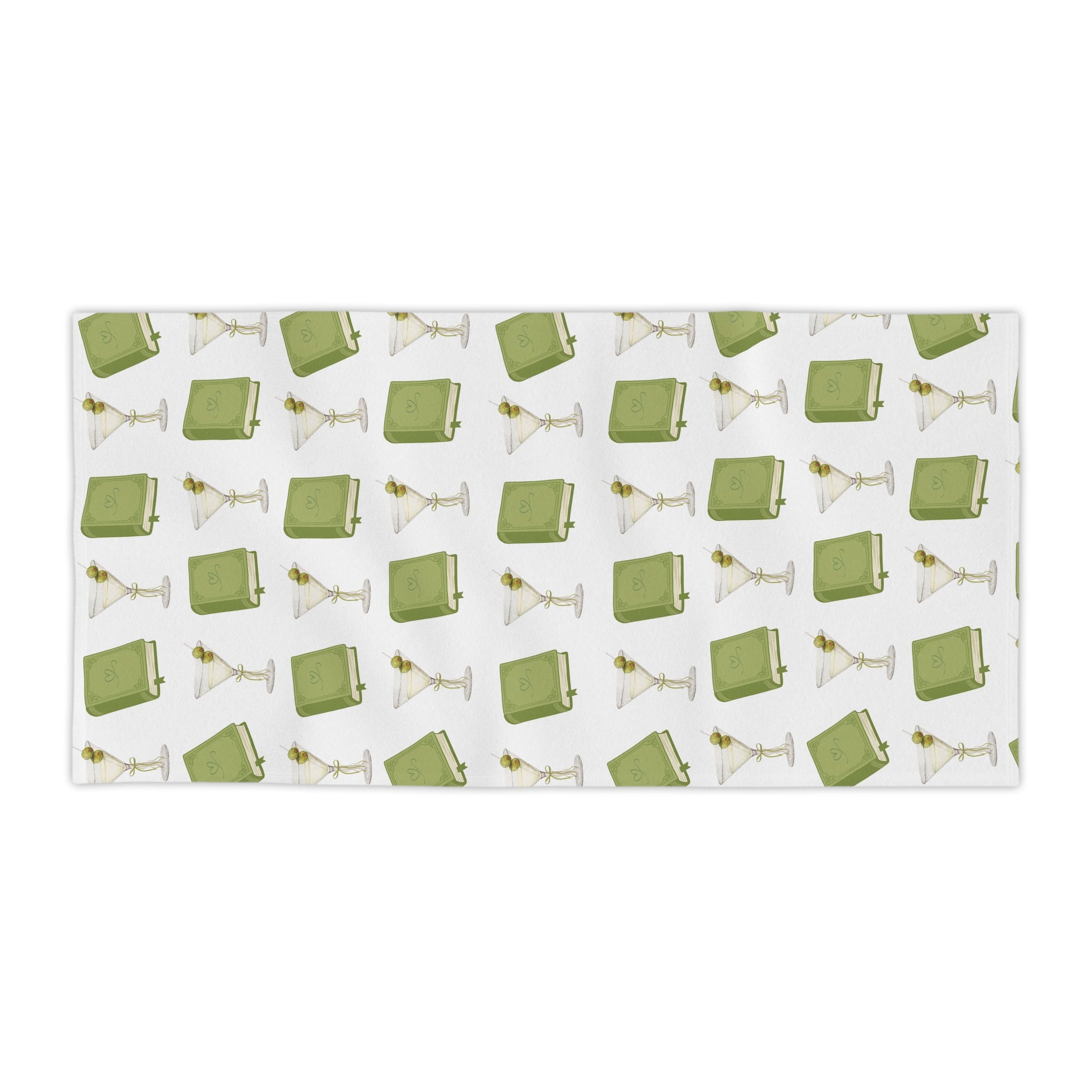 Dirty Martini & Books Beach Towel — Cocktail Lovers Summer Towel