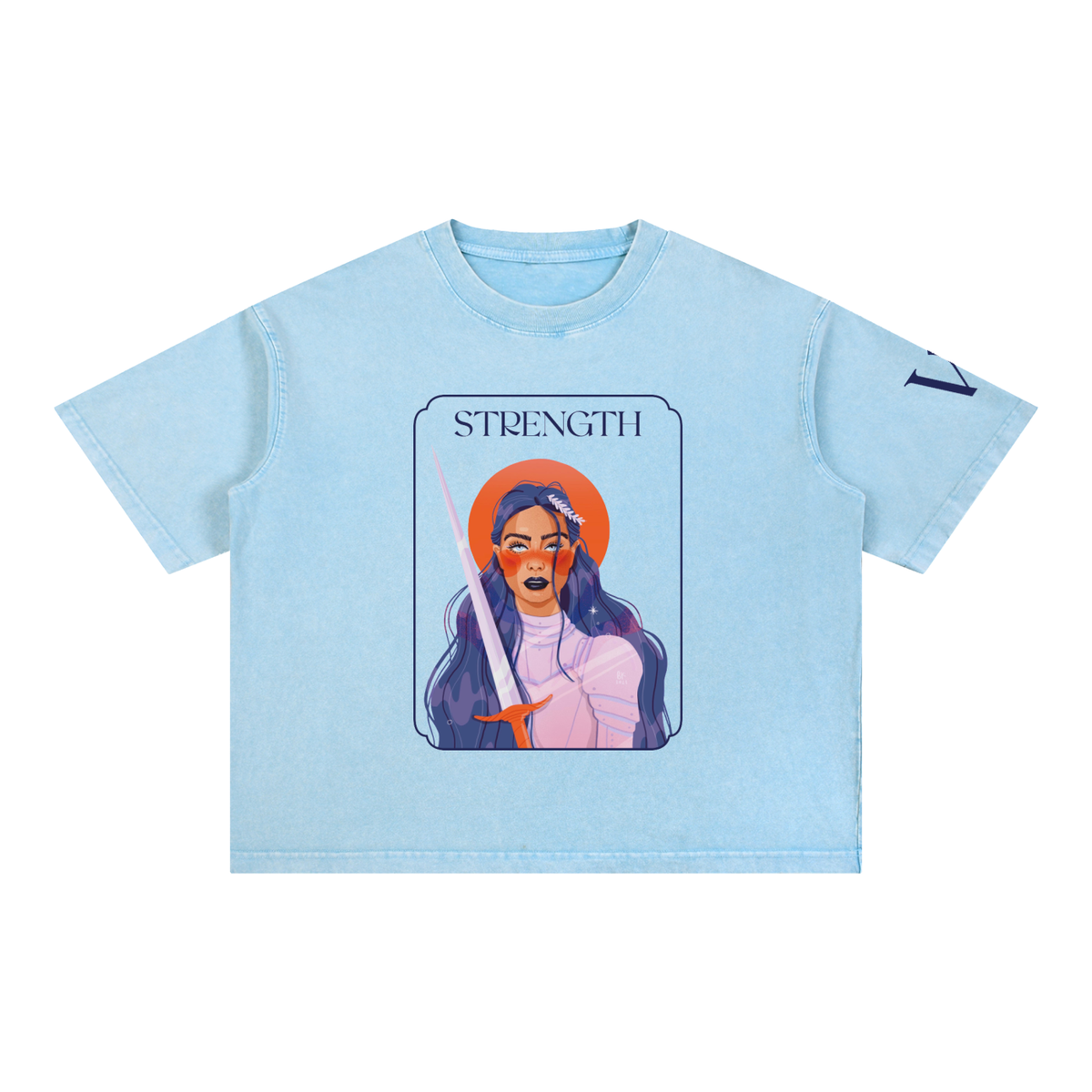 Strength Mineral Wash Boxy Cotton T-Shirt | Brittany Keller Art x Storylines by Sav