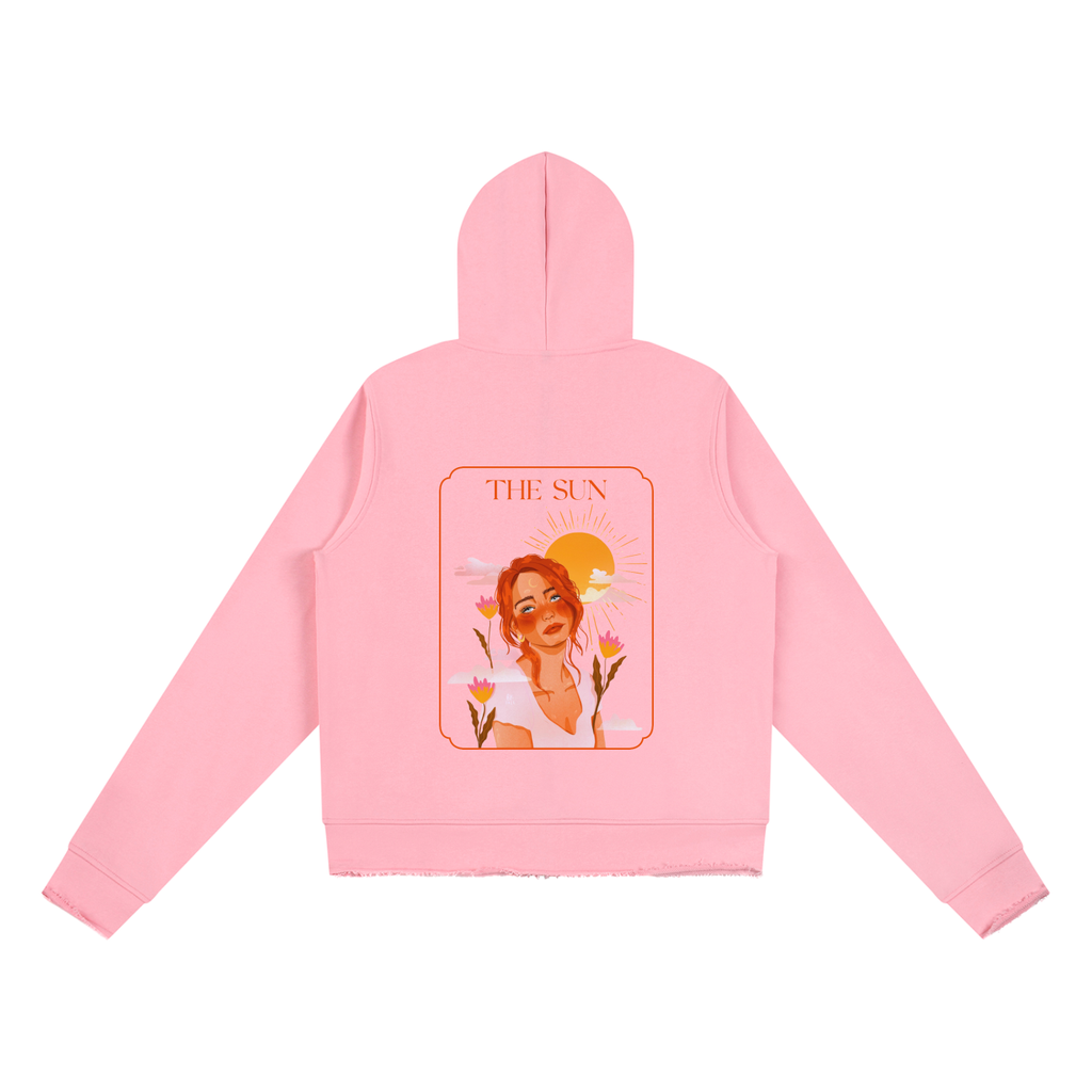 The Sun Women’s Raw Edge Full Zip Hoodie | Brittany Keller Art x Storylines by Sav