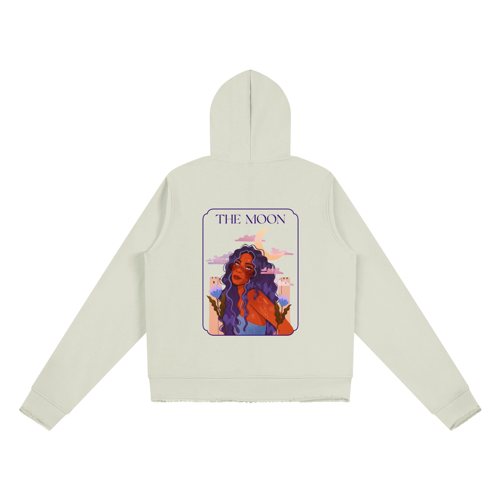 The Moon Women’s Raw Edge Full Zip Hoodie | Brittany Keller Art x Storylines by Sav