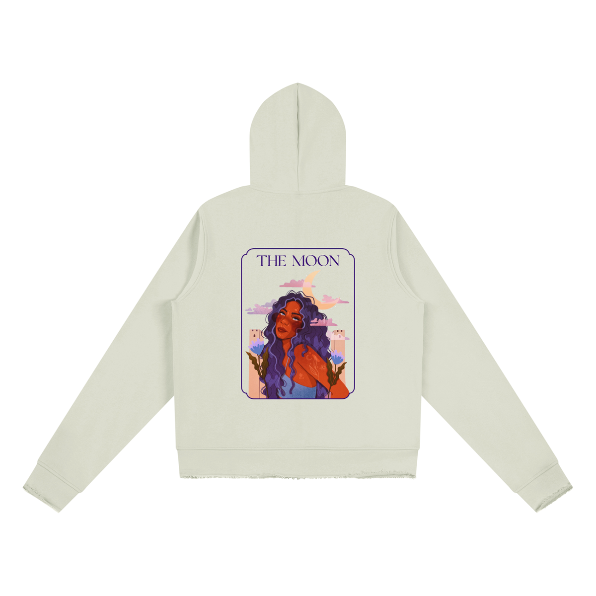 The Moon Women’s Raw Edge Full Zip Hoodie | Brittany Keller Art x Storylines by Sav