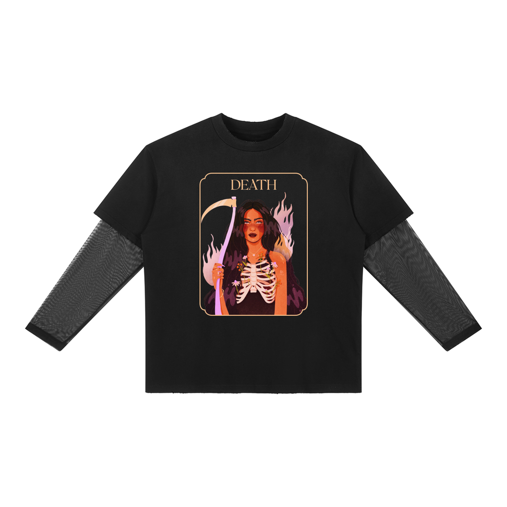 Lady Death Mesh Layer Over-sized T-Shirt | Brittany Keller Art x Storylines by Sav