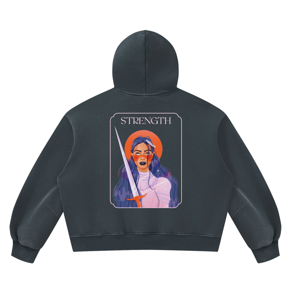 Strength Vintage Wash Boxy Fleece Hoodie | Brittany Keller Art x Storylines by Sav