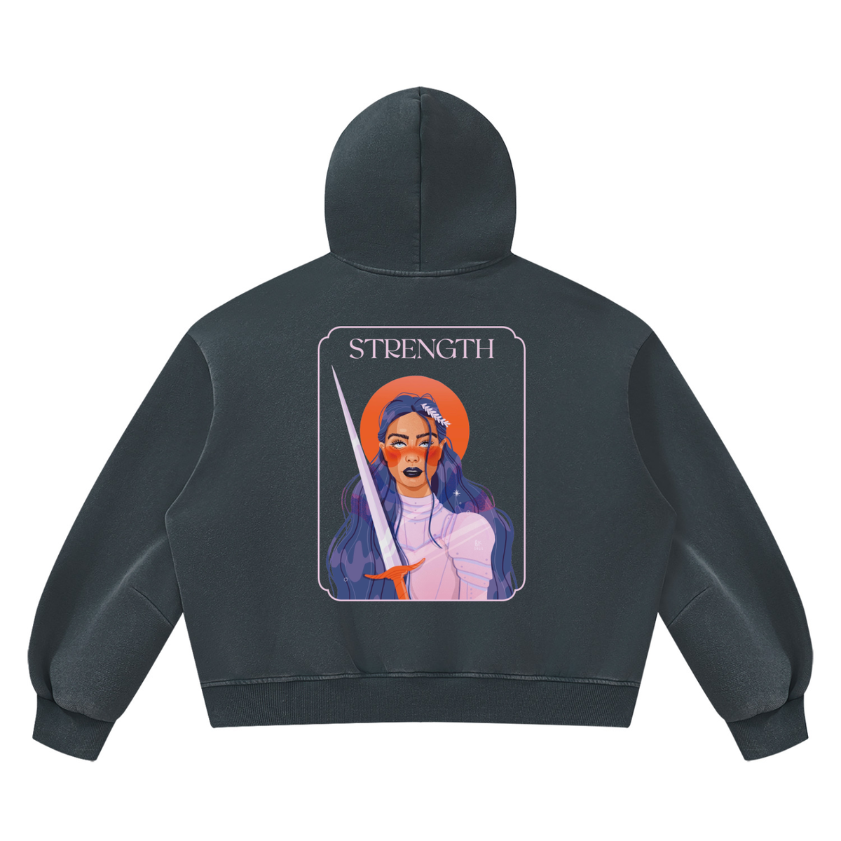 Strength Vintage Wash Boxy Fleece Hoodie | Brittany Keller Art x Storylines by Sav