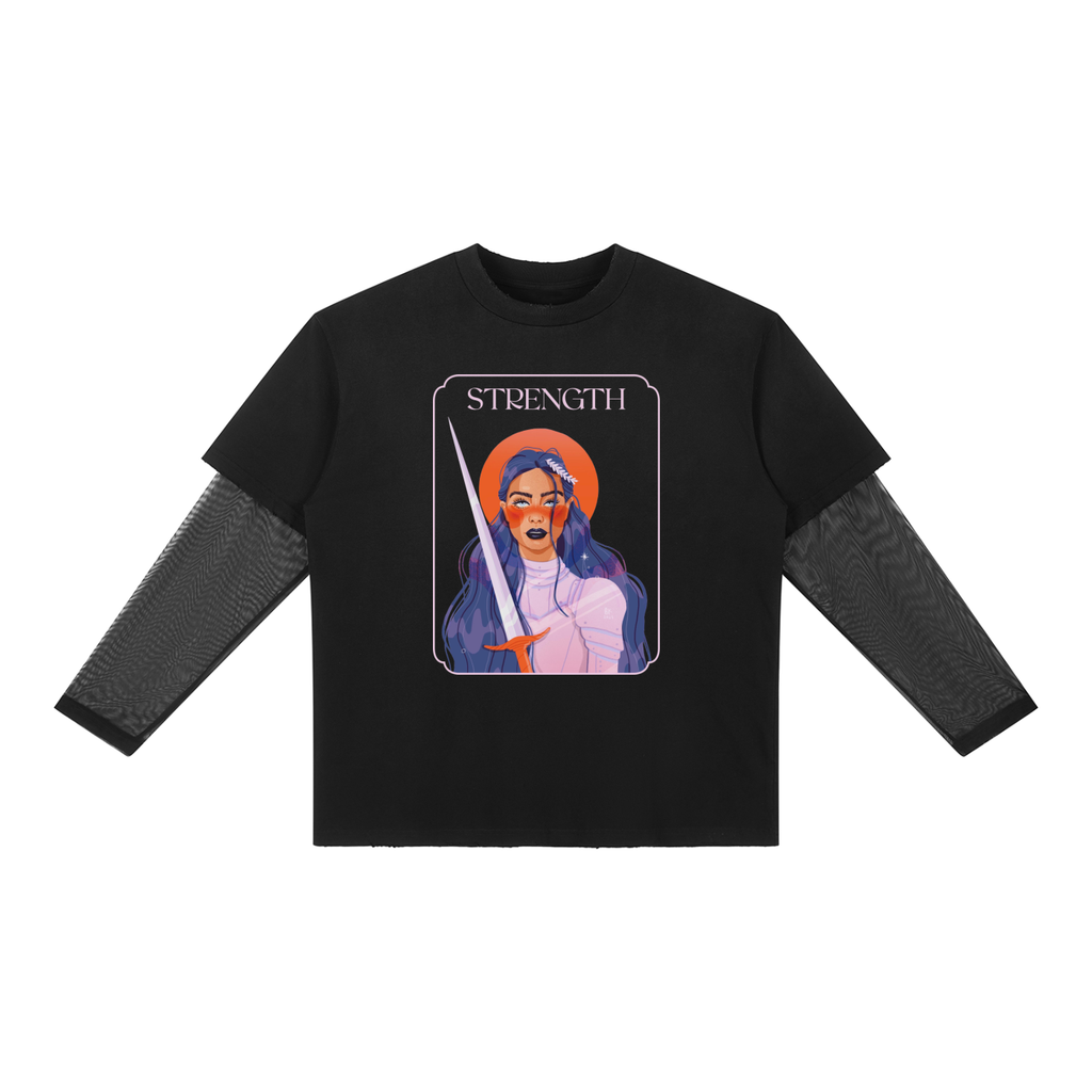Lady Strength Oversized Mesh Layer T-Shirt | Brittany Keller Art x Storylines by Sav