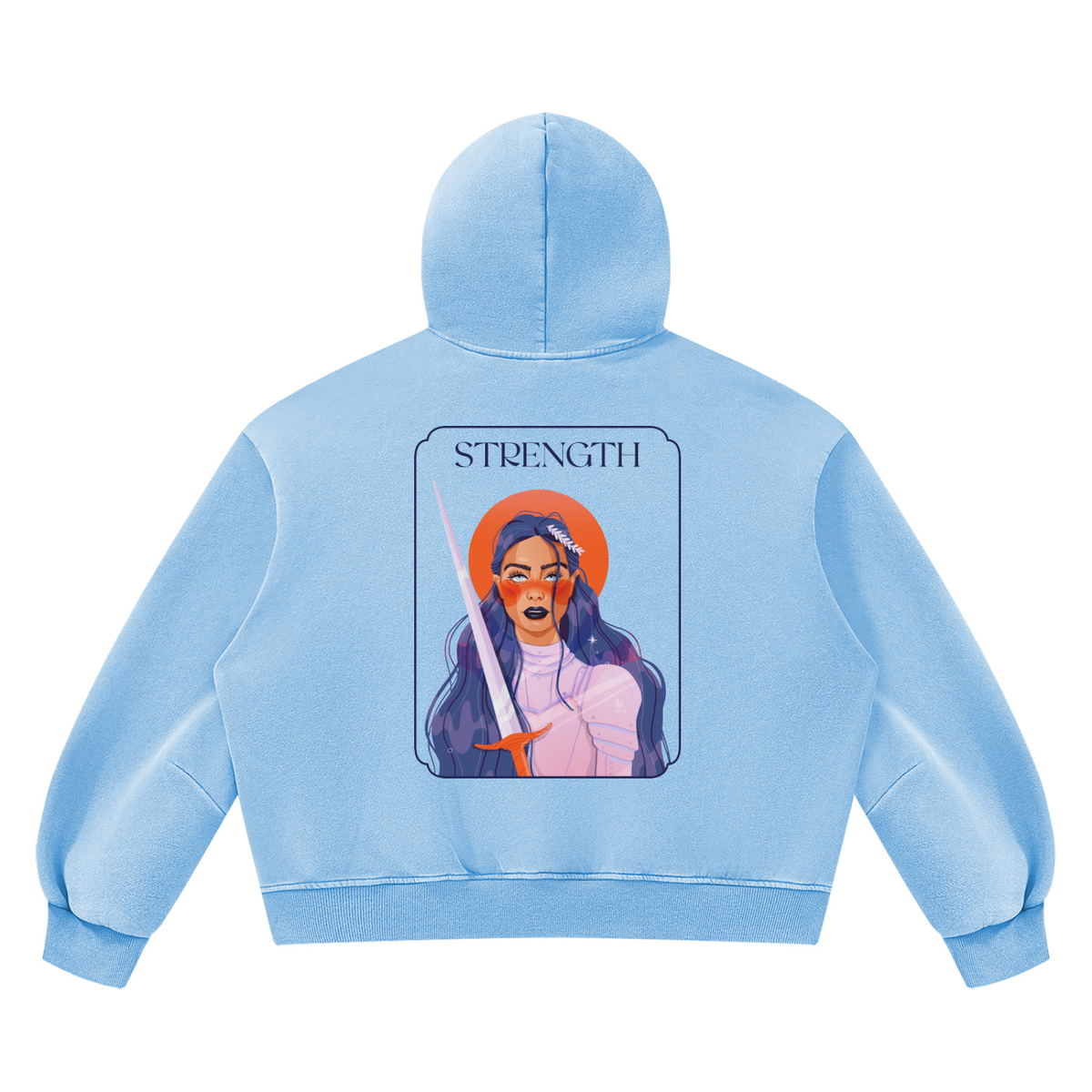 Strength 2 Vintage Wash Boxy Fleece Hoodie | Brittany Keller Art x Storylines by Sav