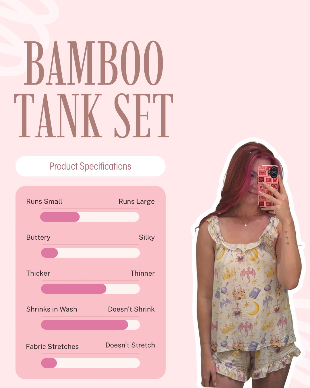 Bamboo Tank Top Ruffles Set