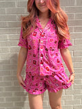 bamboo pink ruffle pajamas
