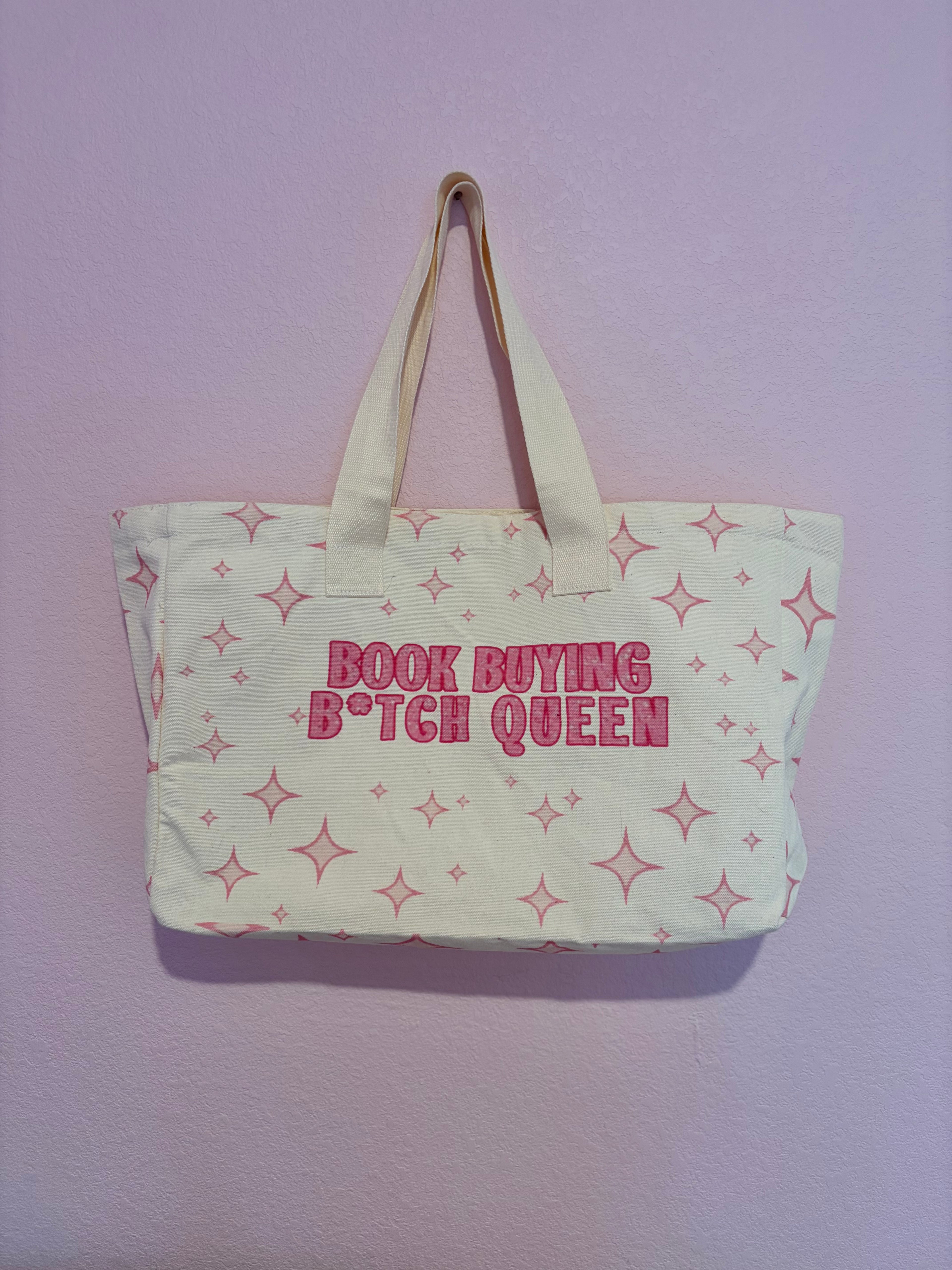 book buying bitch queen tote bag