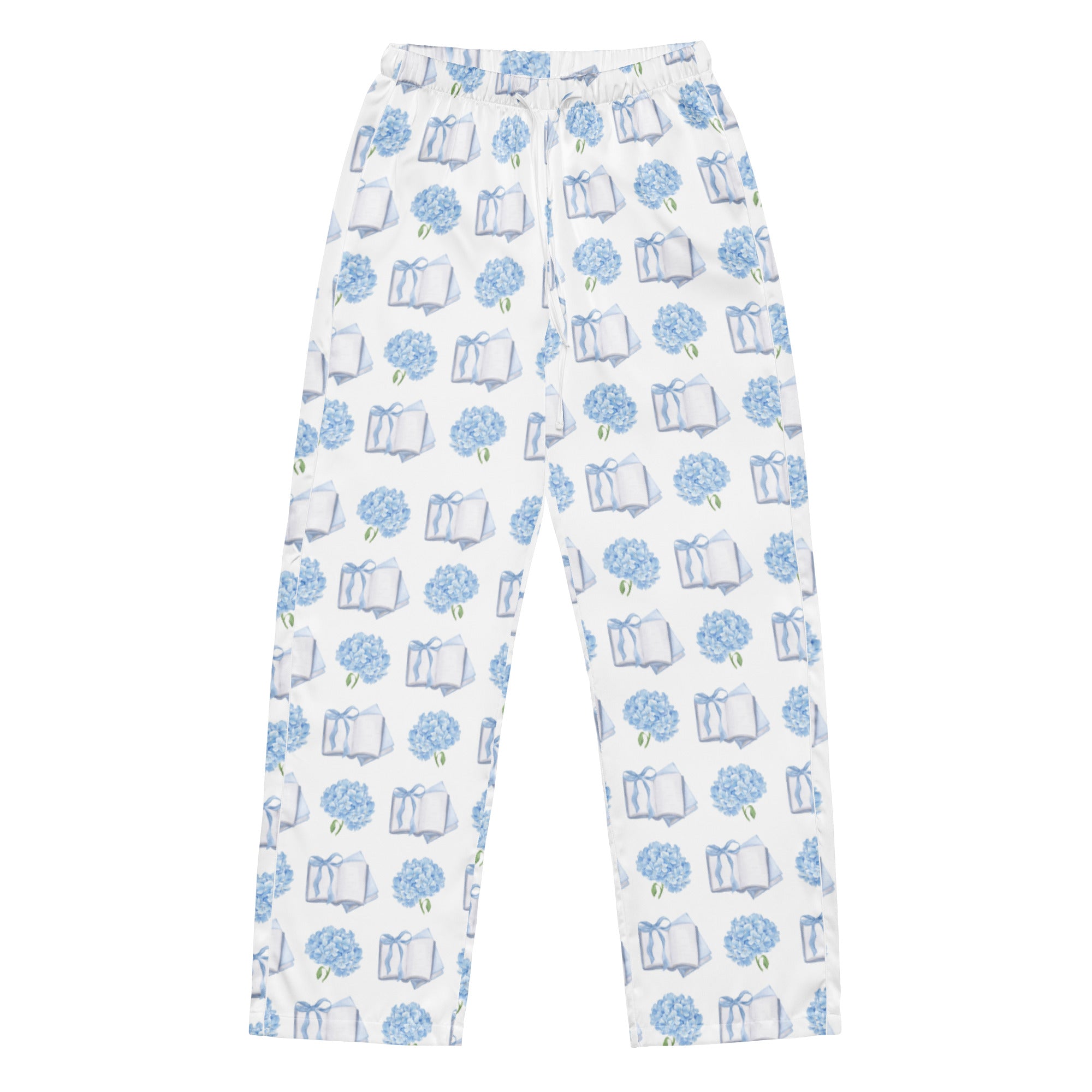 Hydrangea and books pajama pants