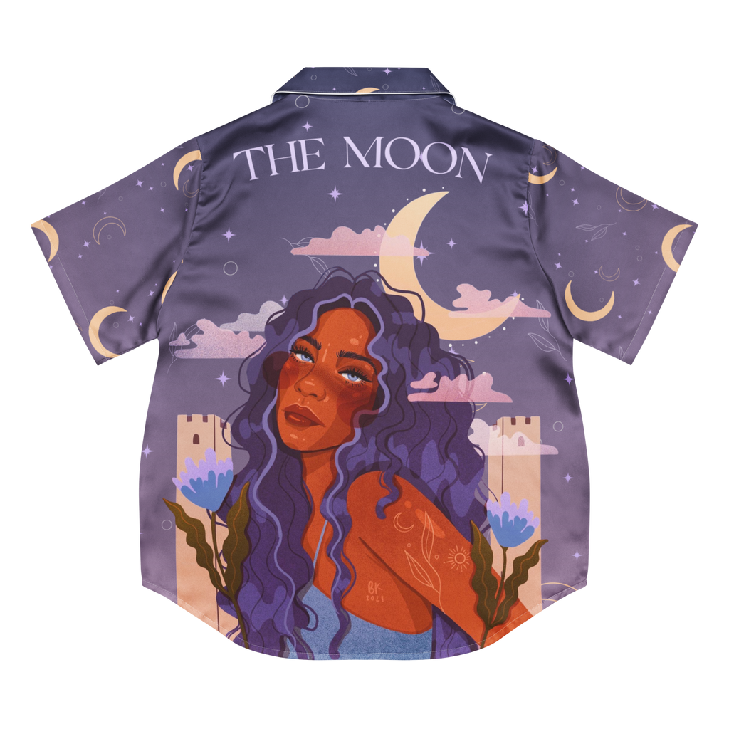 The Moon Short Sleeve Shorts Everyday Pajama Set | Brittany Keller Art x Storylines by Sav | The Lovely Ladies Tarot Collection