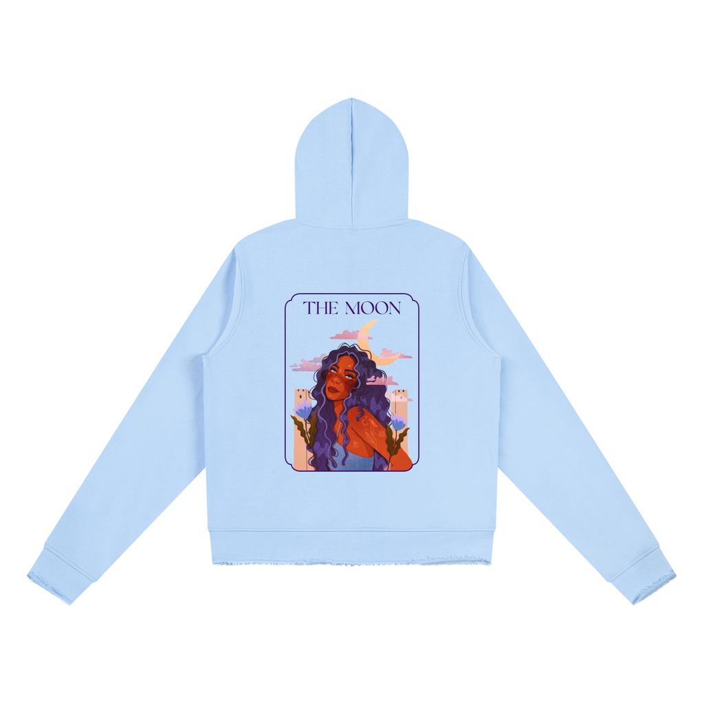 The Moon Women’s Raw Edge Full Zip Hoodie | Brittany Keller Art x Storylines by Sav