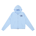 A light sage green zip-up hoodie with a black 'FILIPINA' graphic printed on the left chest, displayed flat against a solid white background.