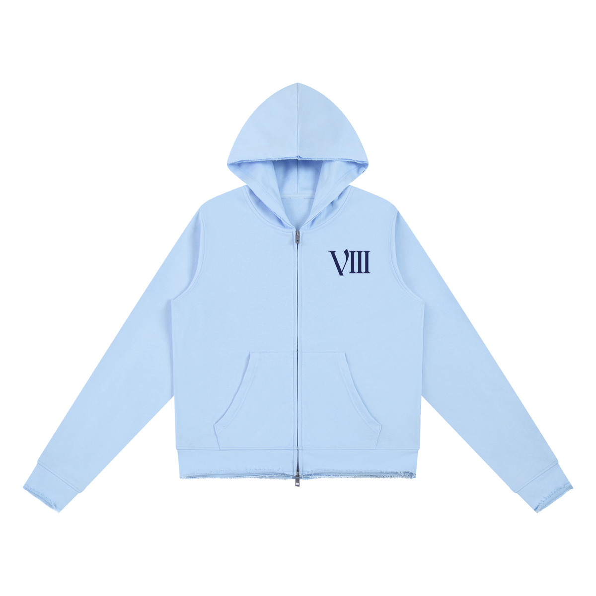 A light sage green zip-up hoodie with a black 'FILIPINA' graphic printed on the left chest, displayed flat against a solid white background.