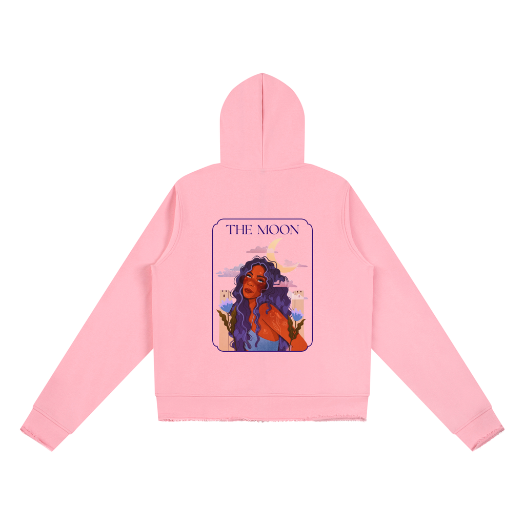 The Moon Women’s Raw Edge Full Zip Hoodie | Brittany Keller Art x Storylines by Sav