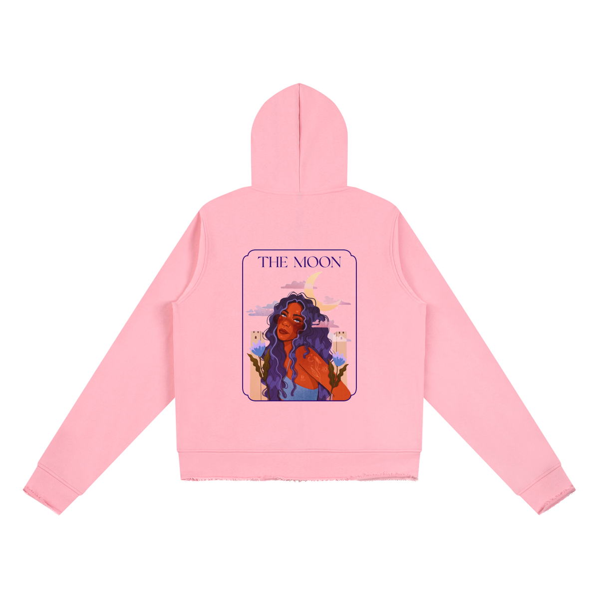 The Moon Women’s Raw Edge Full Zip Hoodie | Brittany Keller Art x Storylines by Sav