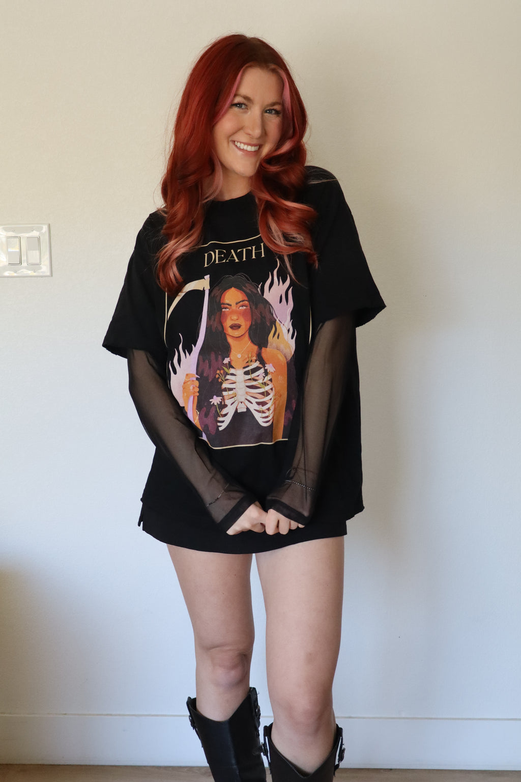 The Moon Oversized Mesh Layer T-Shirt | Brittany Keller Art x Storylines by Sav