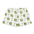 dirty martinis and green books on pajama shorts, product mock-up