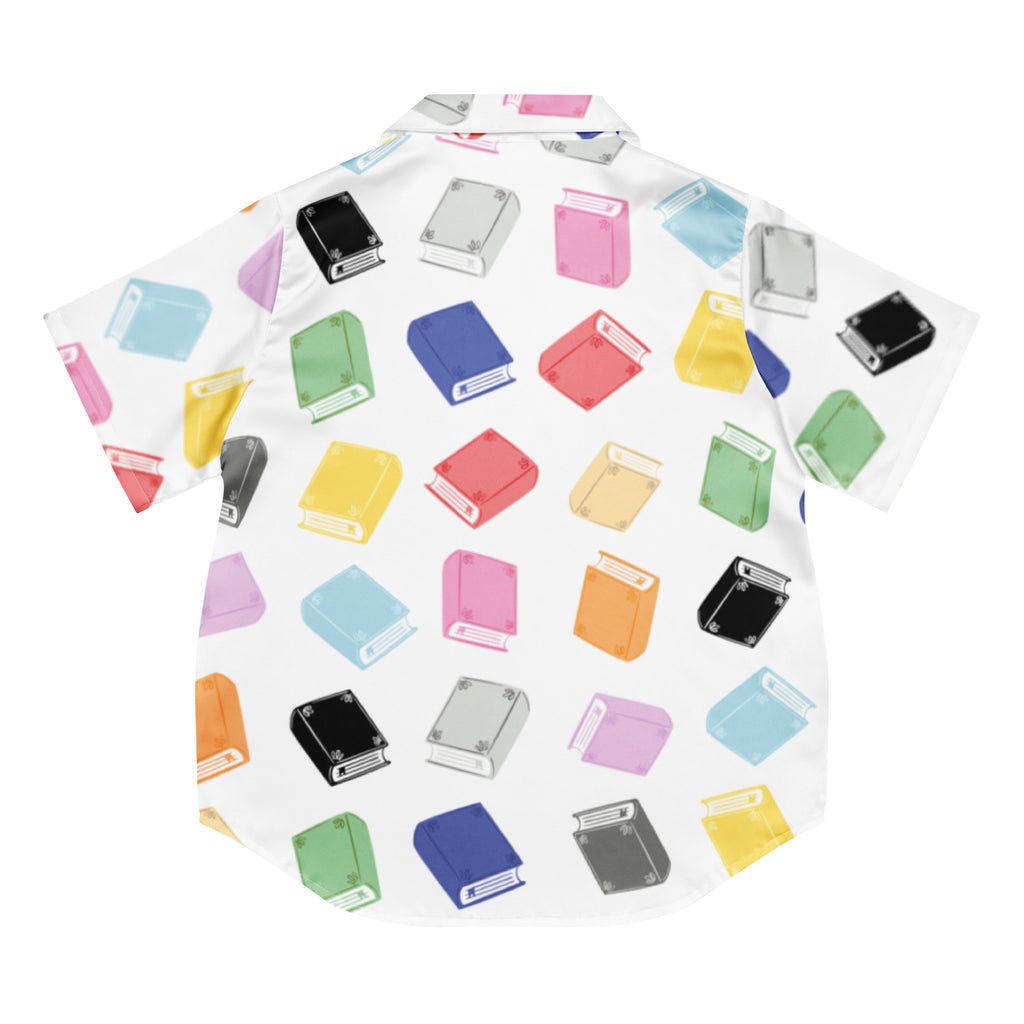 colorful books short sleeve pj top, back of shirt
