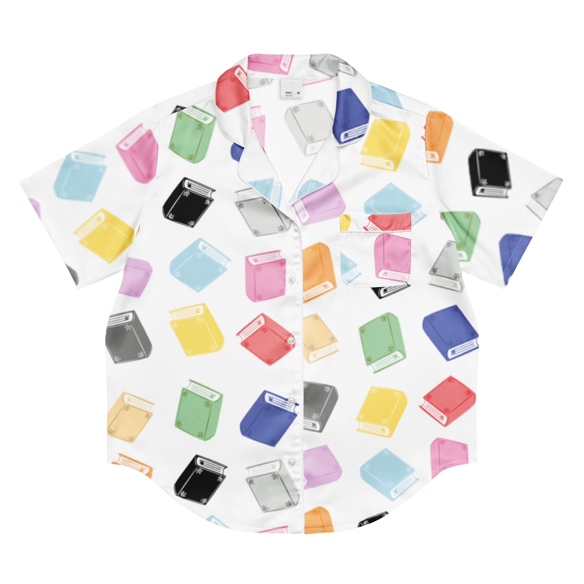 colorful books short sleeve pj top