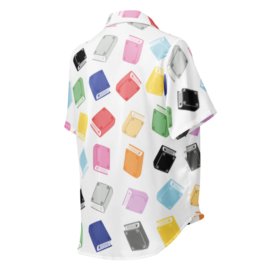 colorful books short sleeve pj top, back view