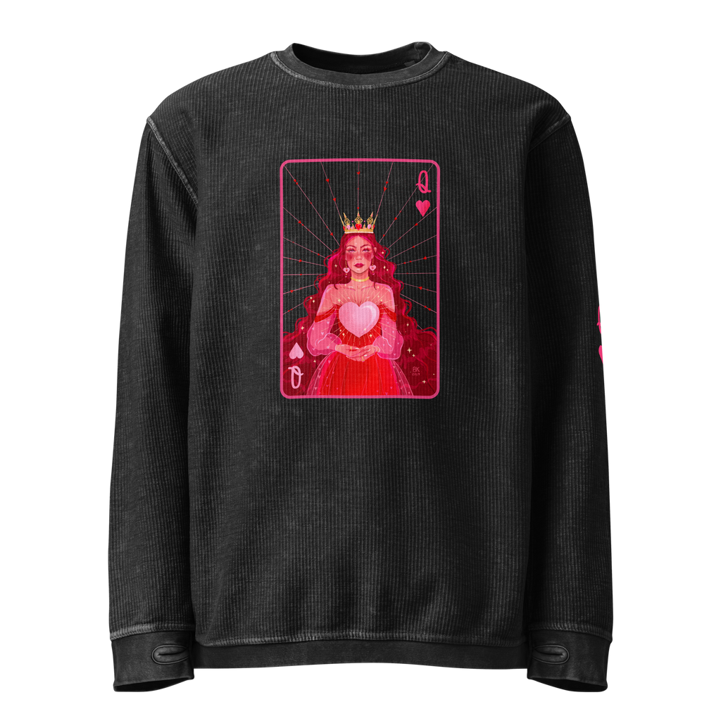 Queen of Hearts Comfy Cord Sweatshirt | Brittany Keller Art x Storylines by Sav